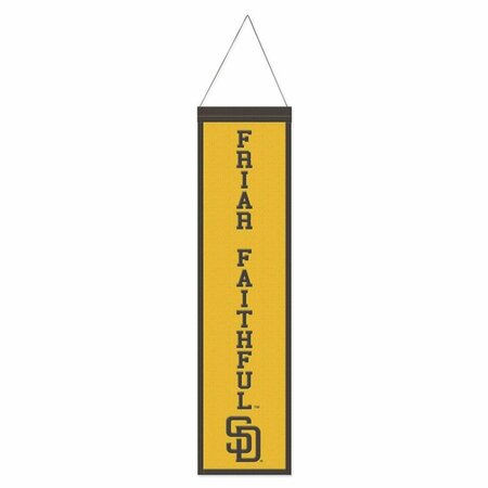 WRAFT FANATICS 8 x 32 in. Heritage Slogan Design San Diego Padres Wool Banner 9416647851